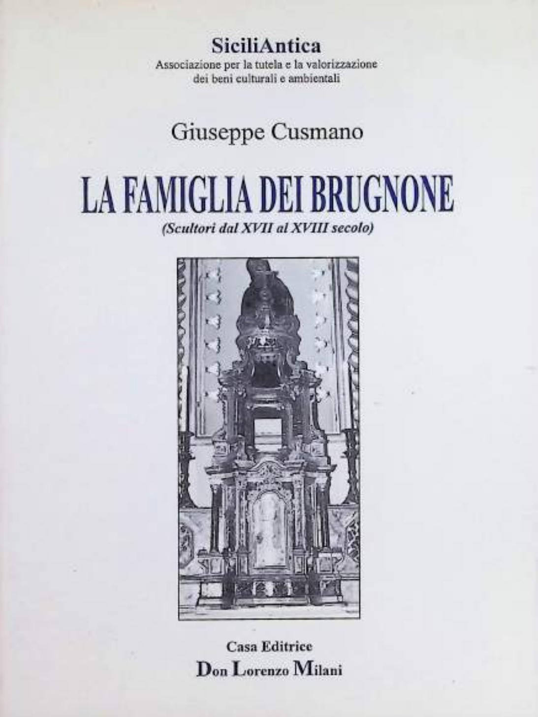 Copertina del libro La famiglia dei Brugnone, Giuseppe Cusmano, SiciliAntica