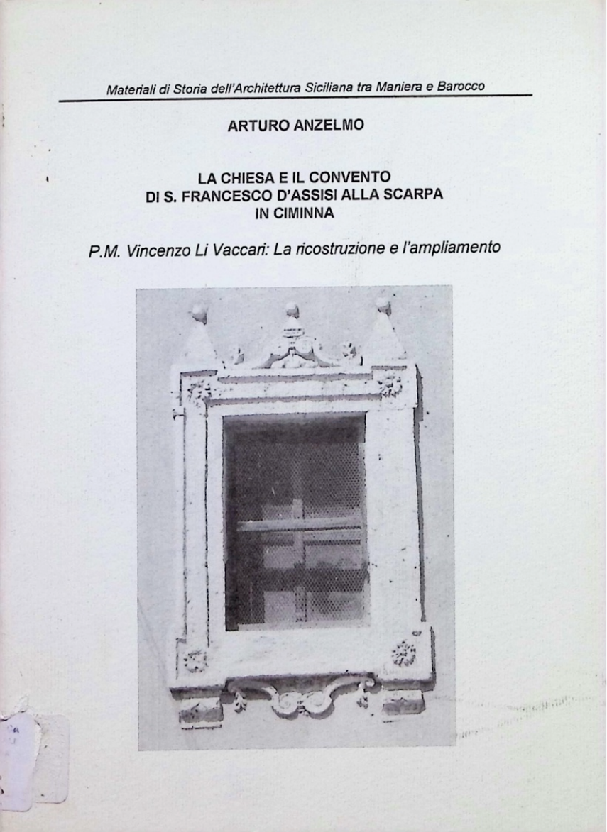 Copertina del volume S. Francesco d'Assisi alla scarpa in Ciminna